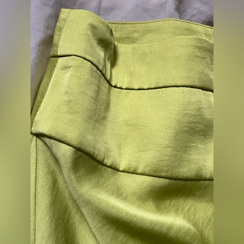Free People Lime Green Midi Skirt SZ 2 - Picture 5 of 8